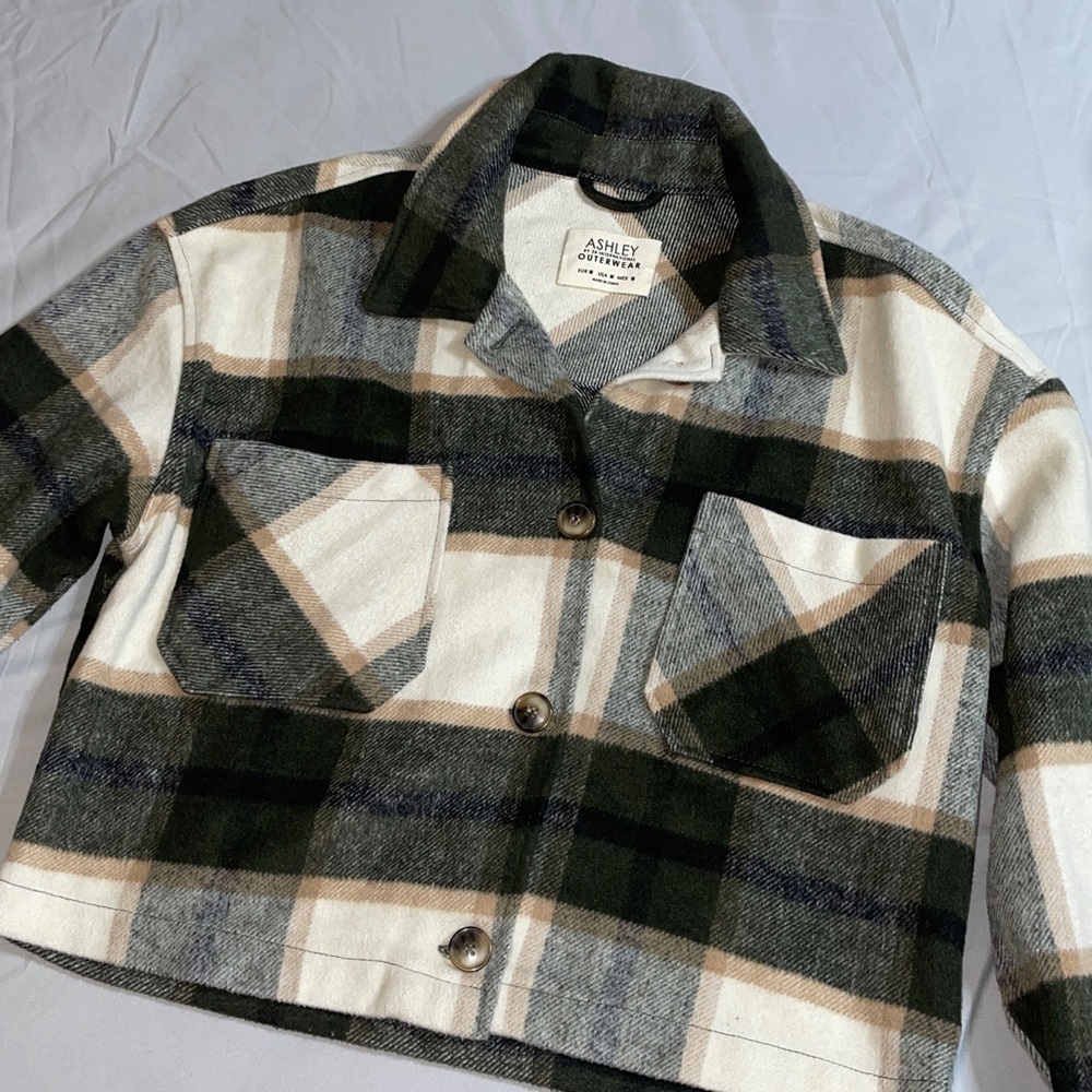 Ashley Outwear Cropped Flannel Jacket